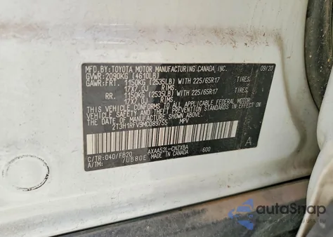 2021 Toyota Rav4 Le z USA, uszkodzony, nr VIN 2T3H1RFV9MC089755